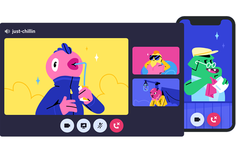 Imagem ilustrativa de uma vídeo chamada, em grupo, pelo Discord